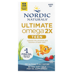 Nordic Naturals, Для подростков, Ultimate Omega 2X, для детей от 12 лет, со вкусом клубники, 60 мягких таблеток (NOR-06110), фото
