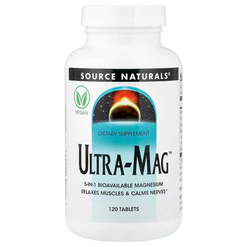 Source Naturals, Ultra-Mag, Ультра магній та вітамін В6, 120 таблеток (SNS-00803), фото