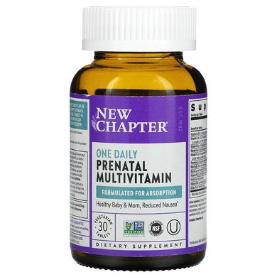 New Chapter, Мультивитамины для беременных One Daily, 30 вегетарианских таблеток (NCR-90330), фото
