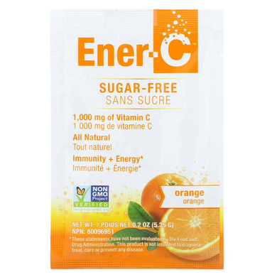 Ener-C, Витамин C, мультивитаминная смесь для напитков, без сахара, апельсин, 1000 мг, 30 пакетиков по 5,46 г (ENR-00130), фото