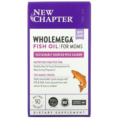 New Chapter, Риб'ячий жир Wholemega для мам, 90 м'яких таблеток (NCR-05016), фото