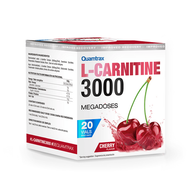 Quamtrax, L-Carnitine 3000, вишня, 20 флаконов (816093), фото