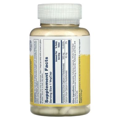 Solaray, Пантотенова кислота, 500 мг, 100 рослинних капсул (SOR-04380), фото