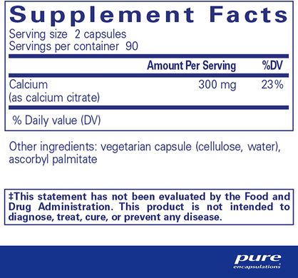 Pure Encapsulations, Кальций цитрат, 150 мг, 180 капсул (PE-00045), фото