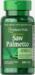 З пальметто, Saw Palmetto, Puritan's Pride, 450 мг, 100 капсул (PTP-13531), фото