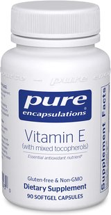 Витамин Е (со смешанными токоферолами), Vitamin E, Pure Encapsulations, 90 капсул, (PE-00093), фото