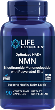 Нікотинамід мононуклеотид 300 мг з ресвератролом Life Extension NMN Nicotinamide Mononucleotide with Resveratrol Elite - 90 вегетаріанських капсул, фото