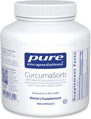 Фитосомы куркумина c высокой биологической доступностью, CurcumaSorb, Pure Encapsulations, 180 капсул (PE-01351), фото