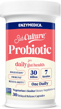 Пробіотик для підтримки травлення 30 млрд КУО Enzymedica SubCulture Probiotic - 30 капсул, фото