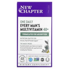New Chapter, Every Man, ежедневная мультивитаминная добавка для мужчин старше 40 лет, 48 вегетарианских таблеток (NCR-00370), фото