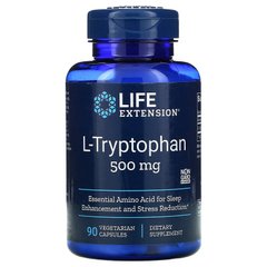 Life Extension, L-триптофан, 500 мг, 90 вегетаріанських капсул (LEX-17229), фото