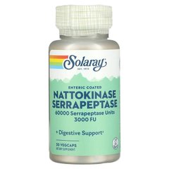 Протеолитические ферменты (наттокиназа, серрапептаза), Nattokinase Serrapeptase, Solaray, 30 вегетарианских капсул (SOR-93714), фото
