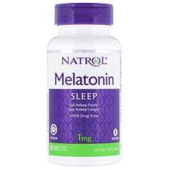 Мелатонін, Melatonin, Natrol, 1 мг, 90 таблеток (NTL-00467), фото