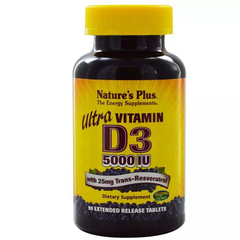Nature's Plus, Ultra Vitamin D3, 5000 IU, 90 таблеток (NAP-01045), фото