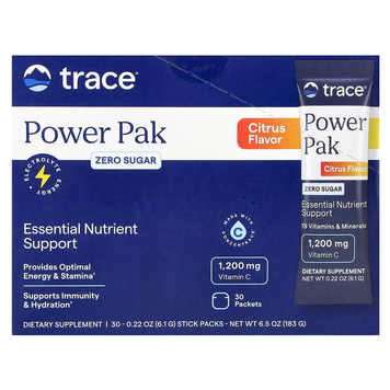 Комплекс електролітів без цукру Trace Minerals Power Pak | цитрусовий смак - 30 стіків по 6,1 г, фото