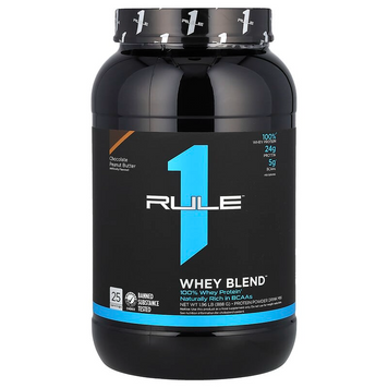 Rule 1, R1 Whey Blend, Сывороточный протеин, шоколад + арахисовая паста, 888 г (816694), фото