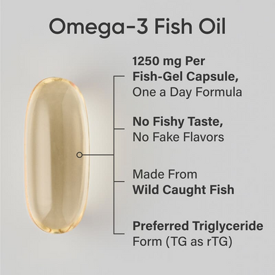 Омега-3 1250 мг EPA/DHA (690 мг/310 мг) Sports Research Omega 3 Fish Oil - 30 капсул, фото