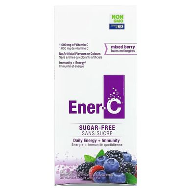 Ener-C, Вітамін C, мультивітамінна суміш для напоїв, без цукру, ягідна суміш, 1000 мг, 30 пакетиків по 5,46 г (ENR-00132), фото