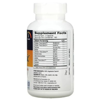 Enzymedica, Digest Basic, формула з основними ферментами, 180 капсул (ENZ-29011), фото