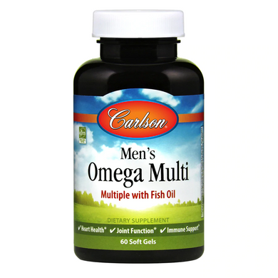 Мультивітаміни для чоловіків з Омегою-3s, Men's Omega Multi, Carlson Labs, 60 капсул (CAR-40310), фото
