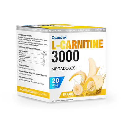 Quamtrax, L-Carnitine 3000, банан, 20 флаконов (816092), фото