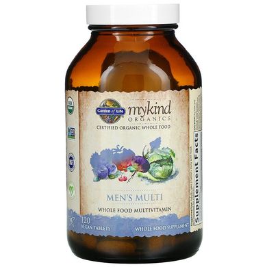 Garden of Life, MyKind Organics, мультивитамины для мужчин, 120 веганских таблеток (GOL-11765), фото