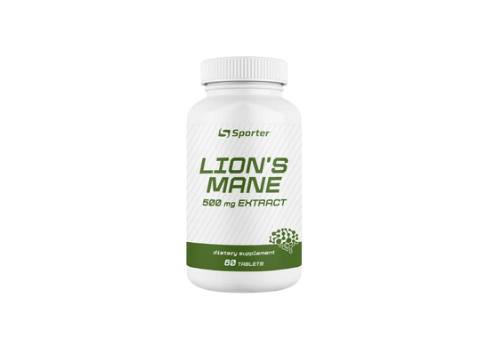 Sporter, Lion's Mane, їжовик гребінчастий, 500 мг, 60 таблеток (821368), фото