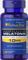 Мелатонін, Puritan's Pride, 10 мг, 120 капсул (PTP-31364), фото