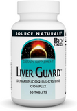 Source Naturals SNS-00037 Source Naturals, Liver Guard™, силімарин, коензим Q10, комплекс N-ацетилцистеїну, 30 таблеток (SNS-00037)
