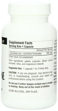 L-карнітин фумарат, Source Naturals, 250 мг, 120 капсул (SNS-02009), фото