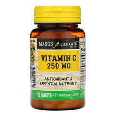 Mason Natural, вітамін C, 250 мг, 100 таблеток (MAV-05161), фото