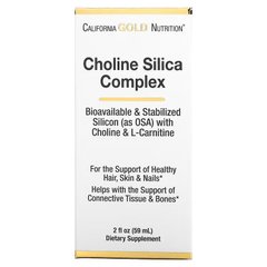 California Gold Nutrition, холиновый и кремниевый комплекс, биологически доступный коллаген для поддержки волос, кожи и ногтей, 60 мл (CGN-01598), фото