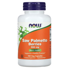 Now Foods, Saw Palmetto, ягоди сереної, 550 мг, 100 рослинних капсул (NOW-04747), фото