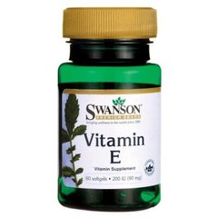 Витамин Е, Vitamin E, Swanson, 200 МЕ (90 мг), 60 гелевых капсул (SWV-11437), фото