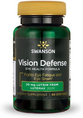 Формула для зору, Ultra Vision Defense, Swanson, 60 гелевих капсул (SWV-21032), фото