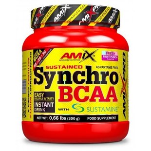 Amix, AmixPro Synchro BCAA + Sustamine, фруктовый пунш, 300 г (817839), фото