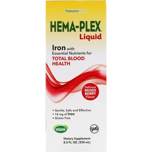 Nature's Plus, жидкое средство Hema-Plex, ягодное ассорти, 250 мл (NAP-37687), фото