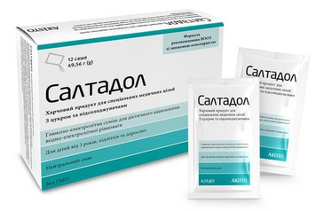 Aristo Pharma, Салтадол, Электролиты для восстановления водно-электролитного баланса в случае диареи и риска обезвоживания, с сахаром, безвкусно, 12 саше по 4,13 г (ARP-23024), фото