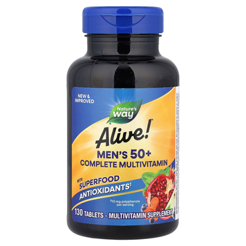 Мультивитамины для мужчин 50+ Nature's Way Alive! Men's 50+ Complete Multivitamin - 130 таблеток, фото