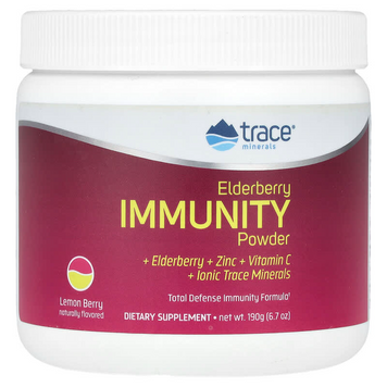 Trace Minerals ®, Порошок для иммунитета из бузины, лимон и ягоды, 190 г (TMR-00593), фото