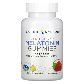 Nordic Naturals, Жевательные таблетки с мелатонином, малина, 1,5 мг, 120 жевательных таблеток (NOR-30189), фото