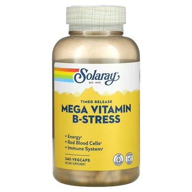 Витамины от стресса, Mega B-Stress, Solaray, 240 капсул (SOR-04242), фото