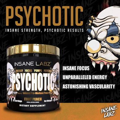 Insane Labz, Psychotic GOLD, 35 порцій, Blue Punch, 199 г (INL-45840), фото