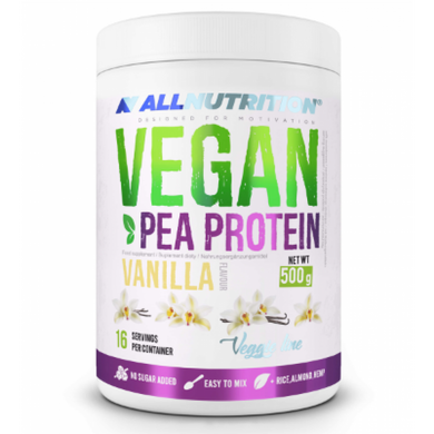 Allnutrition, Vegan Pea Protein, ваніль, 500 г (ALL-73559), фото