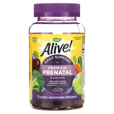 Витамины для беременных, Alive! Prenatal Vitamins, Nature's Way, 75 жевательных таблеток (NWY-10482), фото
