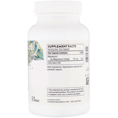 Цитрат магнію Thorne Magnesium Citrate - 140 мг, 90 капсул, фото