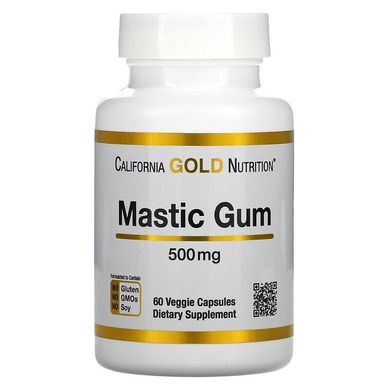 California Gold Nutrition, мастиковая смола, 500 мг, 60 растительных капсул (CGN-01837), фото
