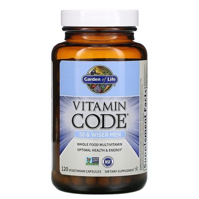 Garden of Life, Vitamin Code, мультивитамины из цельных продуктов для мужчин от 50 лет, 120 вегетарианских капсул (GOL-11369), фото