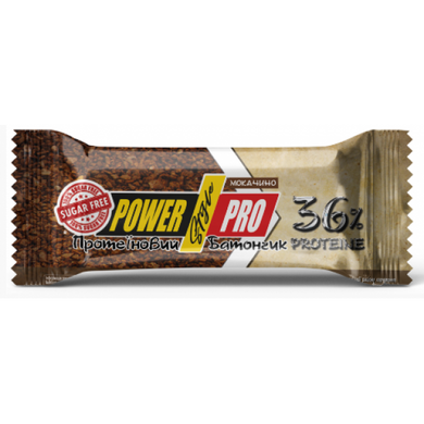 Power Pro, Протеиновый батончик 36% Classic Sugar Free, мокачино, без сахара, 60 г - 1/20 (819792), фото