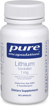 Оротат літію 1 мг Pure Encapsulations Lithium (orotate) - 90 капсул, фото